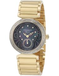 Stuhrling Original Womens 504B.123327 Vogue Soiree Elite Diamond Black Mother-Of-Pearl Dial Watch