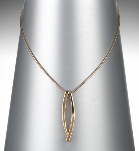 Gold Plated Criss Cross Diamant? Pendant Necklace