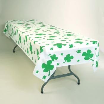 Shamrocks Plastic Banquet Tablecloth 54" x 108"