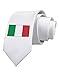 TooLoud Italian Flag - Italy Printed White Neck Tie