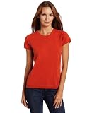 Sofie Women's Short Sleeve Crew Neck 100% Cashmere Sweater, Furnace, Small