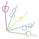 Soton Loop Straws, Artistic Straws, Reusable Straws, 9-1/5 inch, 5 pcs / pack