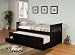 Day Bed with Trundle Mission Style in Black Finish