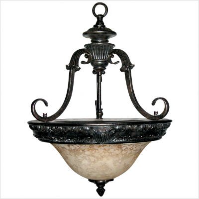 Yosemite Home Decor F023E03SB Verona Three Light Foyer Pendant, Sienna Bronze Finish, 16.5