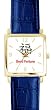 Good Fortune - Chinese Symbol - WATCHBUDDY&reg; DELUXE GOLD TONE SQUARE CASE WATCH - Blue Strap - Small Size (Children's: Boy's & Girl's Size)