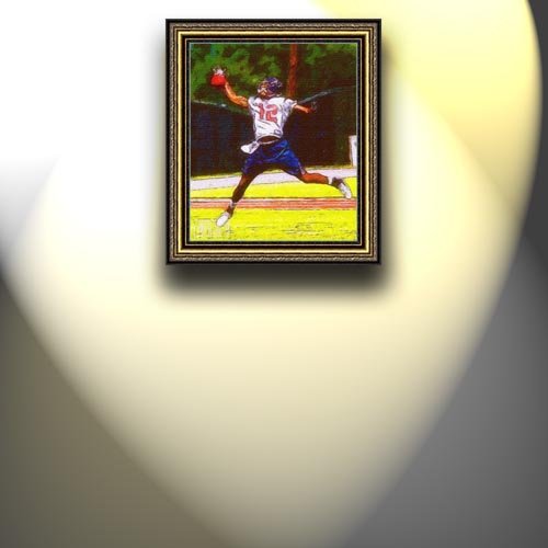 Completely Handpainted American Football Sport Painting, Custom Order FL9404, Oil on Canvas, with Option to Paint Jerry, Brett & Co. from Any Other Favorite Photograph or Picture, Unframed, Size 25'' x 30