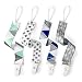 PandaEar Baby Pacifier Clips Solid Color, 4 Pack Universal Holder Leash for Boys and Girls, Teething Toys Teethers (Neutral)