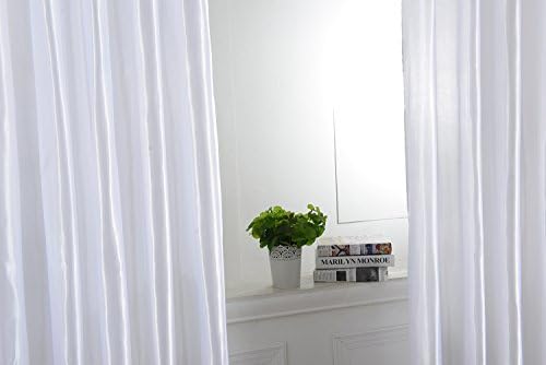 Leemall Solid Blackout Window Curtains/drape/panels/treatment Room Darkening Thermal Scarf for Bedroom (1m2m, white)