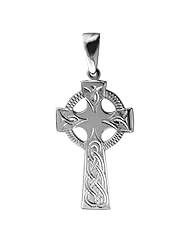 Silver 35x20mm hand engraved Celtic Cross