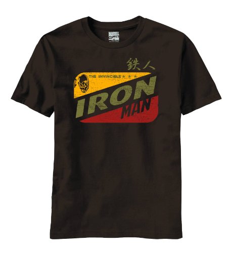  Iron Man Retro Sign Brown T-shirt