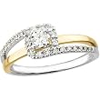 14K Two-Tone Gold Diamond Engagement Ring - 0.33 Ct.
