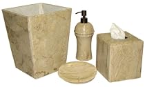 Desert Gold marble bathroom accessory set 4 pcs