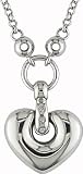 10K White Gold .03 ctw Diamond Heart Pendant