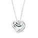 Sterling Silver Carved Heart Pendant Necklace