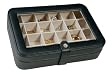 Leather Crystal Jewelry Box with 24 Sections in Black Leather Crystal Jewelry Box with 24 Sections in Black