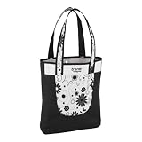 Trans by JanSport Copenhagen Tote - Black/ White Swirl Flower