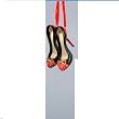Fashion Avenue Black and Red Ladies Pump Shoes Christmas Ornament 2.25"