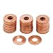 X AUTOHAUX 50 Pcs 6mm Inner Diameter Copper Washers Flat Sealing Gasket Rings for Car