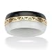 PalmBeach Jewelry 14K Gold Black and White Jade Womens Ring