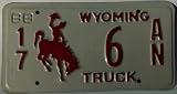 Wyoming 88 Truck License Plate