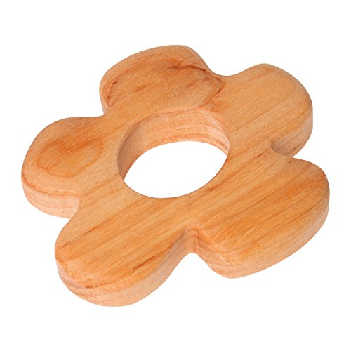 Grimm's Natural Wood European Baby Teether Grasping Toy (Smooth Flower)