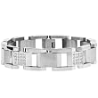 Inox Jewelry Men's cz Contemporary 316L Stainless Steel Bracelet