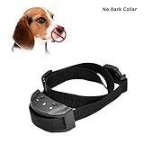 Automatic Anti Bark Shock Training Collar, Geega Pet Warning Beep Electronic Static Shock Adjustable Stop Barking Collar with 7 Level Sensitivity Button Control for Large Medium Small Dog (Black)