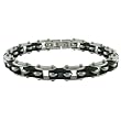 Stainless Steel Men's Bracelet w/ Rubber, 8.25''