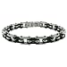Men's Stainless Steel Bracelet with Rubber, 8.25''