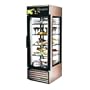 True G4SM-23 23 Cu.Ft. Glass Four Sided Merchandiser, Door is self closing with a positive seal, torsion type closure system; Oversized, factory balanced, refrigeration system holds 33�F to 38�F (.5�C to 3.3�C); Illuminated exterior front sign panel; Entire cabinet structure is foamedin-place using high density, CFC free, polyurethane insulation