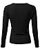 J.TOMSON Women's Basic Long Sleeve V-Neck and Round Neck Button Up Knit Cardigan