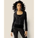 Cropped Three-Button Cardigan at Newport News