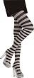 Adult White/Black Striped Tights