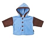 from CozyBear CozyBear JC1105 Blue Fleece Jacket with Chocolate Sleeves Trim & Buttons - Size 1-2 years
