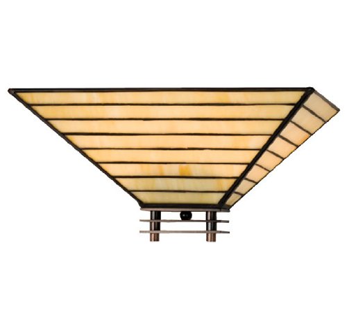 Meyda Tiffany Watersedge Ivory Glass Tiffany Architectural Metal Sconce - MEY-98834