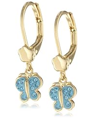Molly Glitz Girls 14K Gold-Plated Crystal Butterfly Earrings