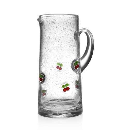 Cherry Detail Glass Water Jug