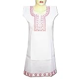 Handmade Embroidered Cotton Top With Paper Mirror Work From India (Free Shipping) LLtop0093rr