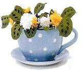 Teacup Planter - Sky Polka Dot Teacup Planter - Sky Polka Dot