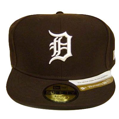 MLB DETROIT TIGERS BROWN HAT CAP FIT SIZE 7 LADY WOMEN