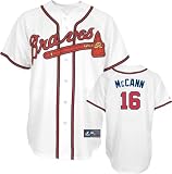 Brian McCann Jersey: Youth Majestic Home White Replica #16 Atlanta Braves Jersey