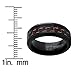 Black Titanium Wedding Band Ring with Black and Red Carbon Fiber inlay, Comfort fit 8mm, Sizes 7 to 13