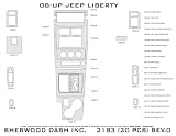 JEEP LIBERTY 2008-UP Wood Dash Trim Kit 20pcs