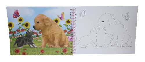Imagen 3 de Depesche 5850 - Libro para colorear con pegatinas - Animal love colorear