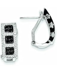 0.9 Carat 14K White Gold Black & White Diamond Earrings