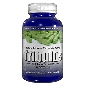 Tribulus Terrestris - 90 Capsules 450mg 40% Saponins 180mg Testosterone Booster