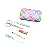 Purple Circle Manicure Set with Tools and Case