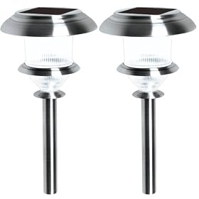 Westinghouse 333502-41  2 Piece Deluxe Europa Solar Lights Set, Stainless Steel
