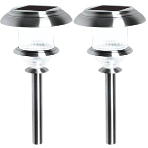 Westinghouse 333502-41  2 Piece Deluxe Europa Solar Lights Set, Stainless Steel
