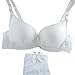ROPALIA Womens Sexy Satin Print Bow Lace Embroidery Push Up Bra Panties Sets